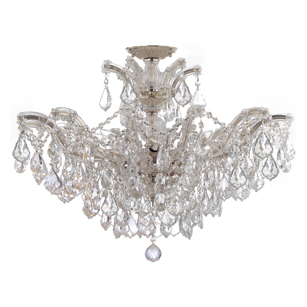 Maria Theresa 6 Light Spectra Crystal Polished Chrome Semi Flush Mount