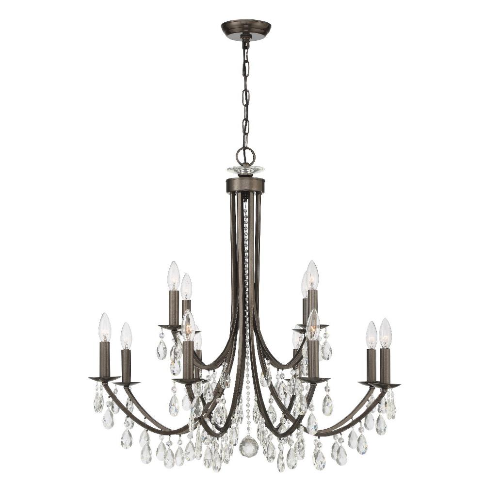 Bridgehampton 12 Light Swarovski Strass Crystal Vibrant Bronze Chandelier