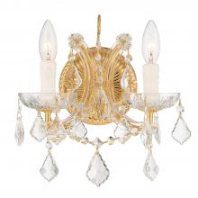 Crystorama 4472-GD-CL-S - Maria Theresa 2 Light Swarovski Strass Crystal Gold Sconce