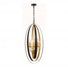 Crystorama 597-EB-GA - Luna 6 Light English Bronze + Antique Gold Mini Chandelier