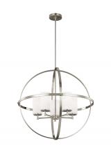 Generation Lighting 3124605EN3-962 - Alturas contemporary 5-light LED indoor dimmable ceiling chandelier pendant light in brushed nickel