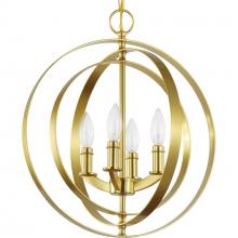 Progress P3827-12 - Equinox Collection Satin Brass Four-Light Sphere Pendant