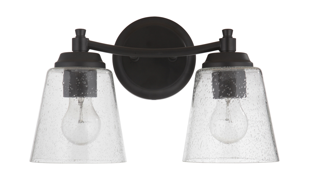 Tyler 2 Light Vanity in Flat Black