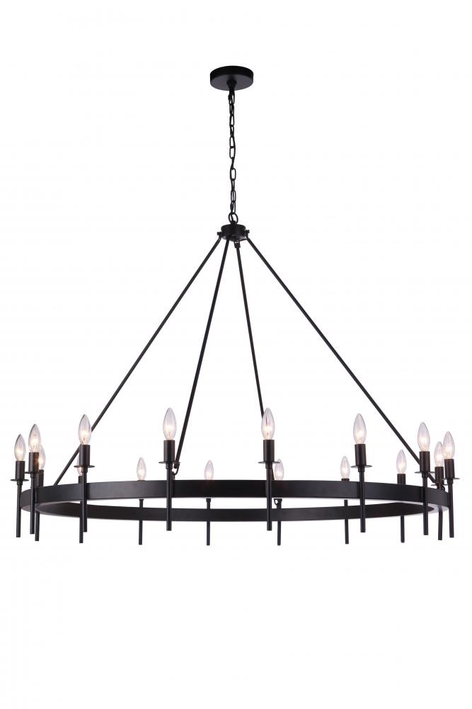 Larrson 16 Light Chandelier in Flat Black