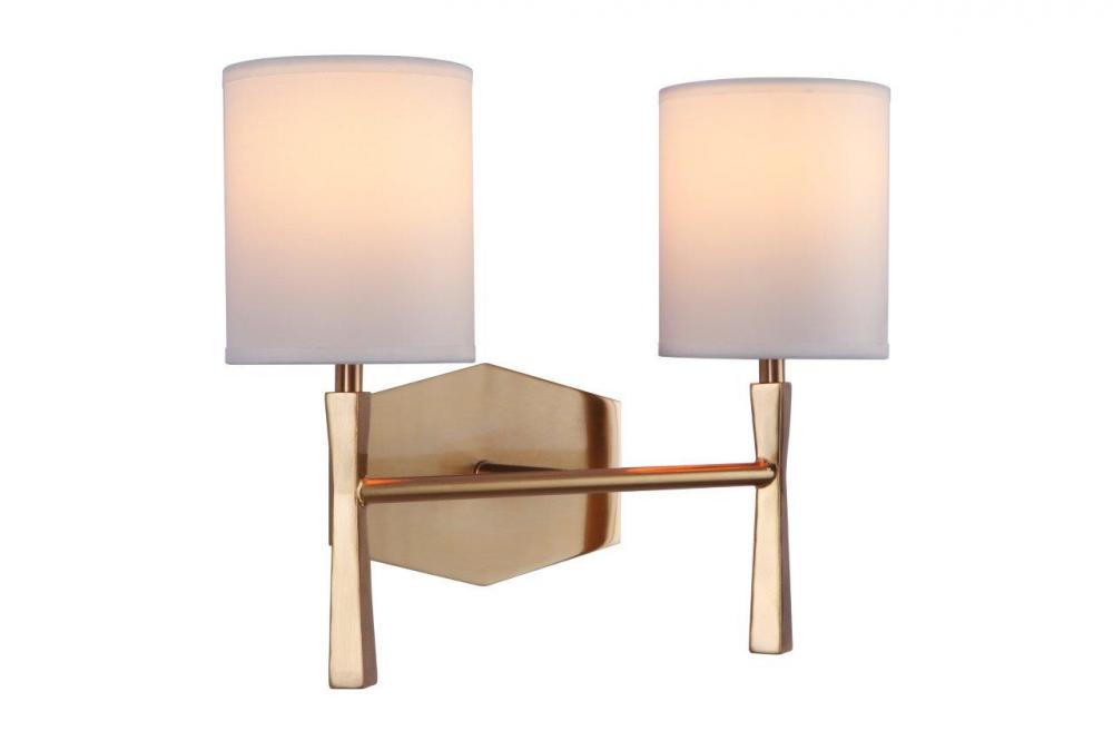 Chatham 2 Light Vanity in Satin Brass